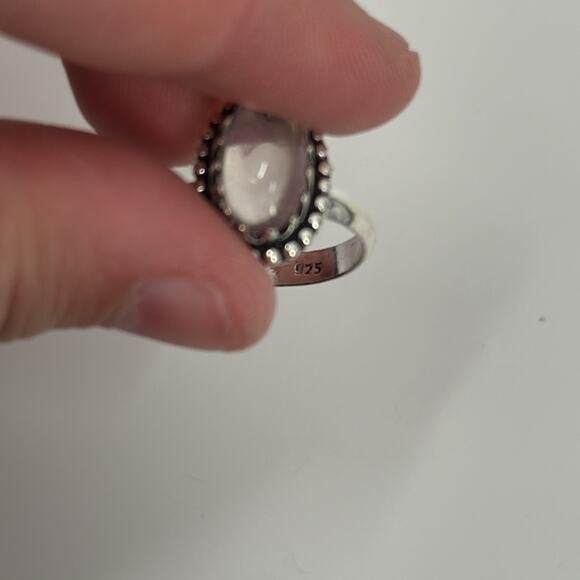 Clear quartz silver ring size 7 - Picture 3 of 4